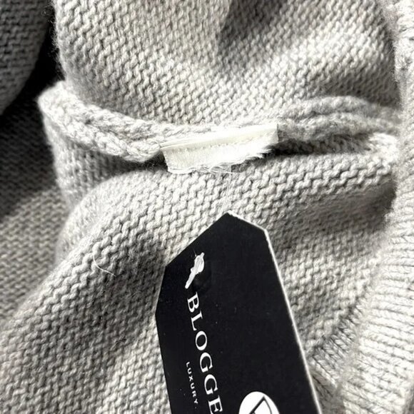 Tibi PF/17 Heather Grey Cashmere Pleated Sleeve Cropped Pullover - Picture 9 of 9